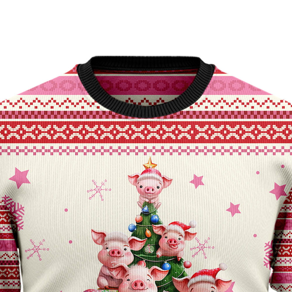 Pig Christmas Tree Ugly Christmas Sweater
