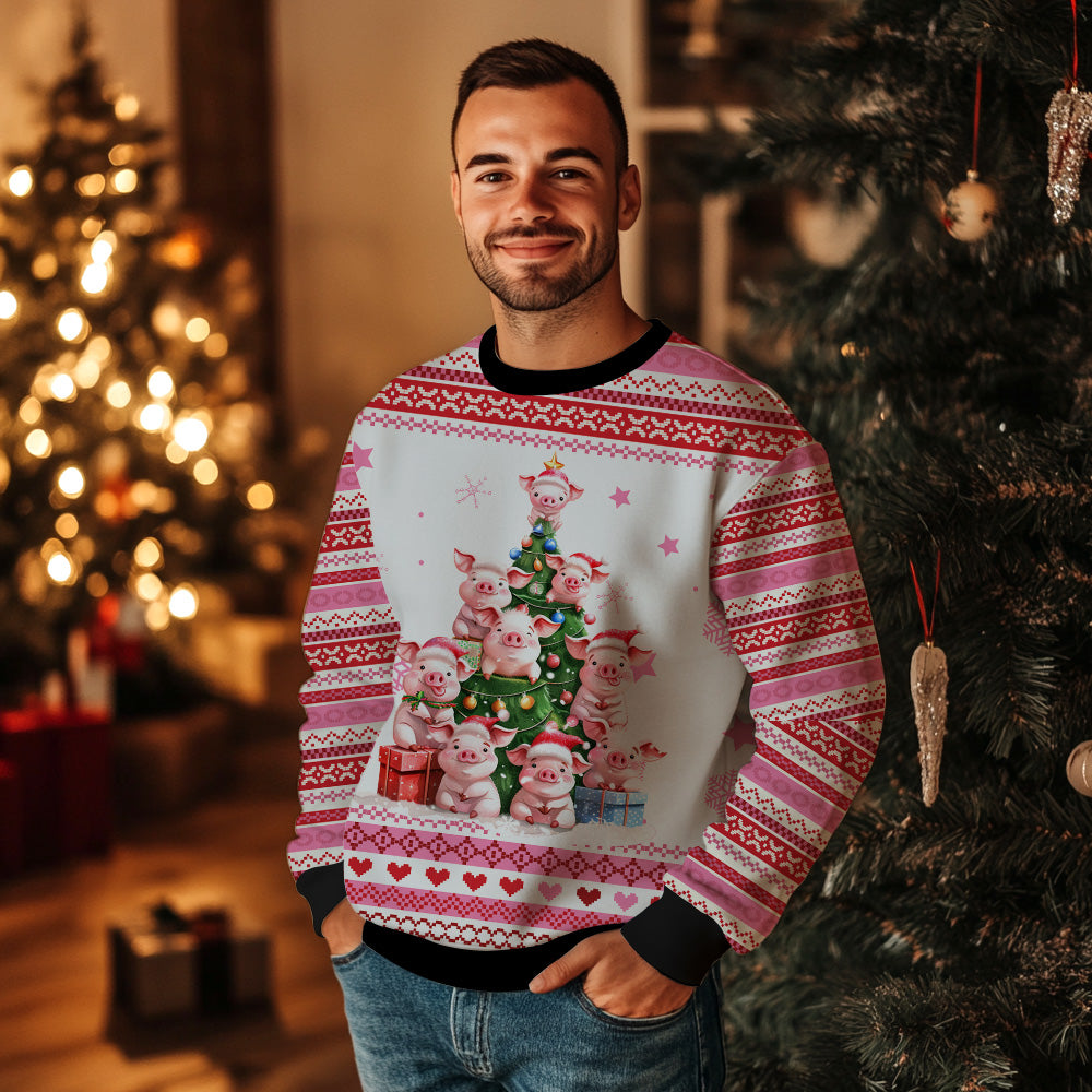 Pig Christmas Tree Ugly Christmas Sweater