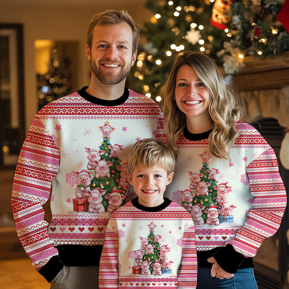 Pig Christmas Tree Ugly Christmas Sweater