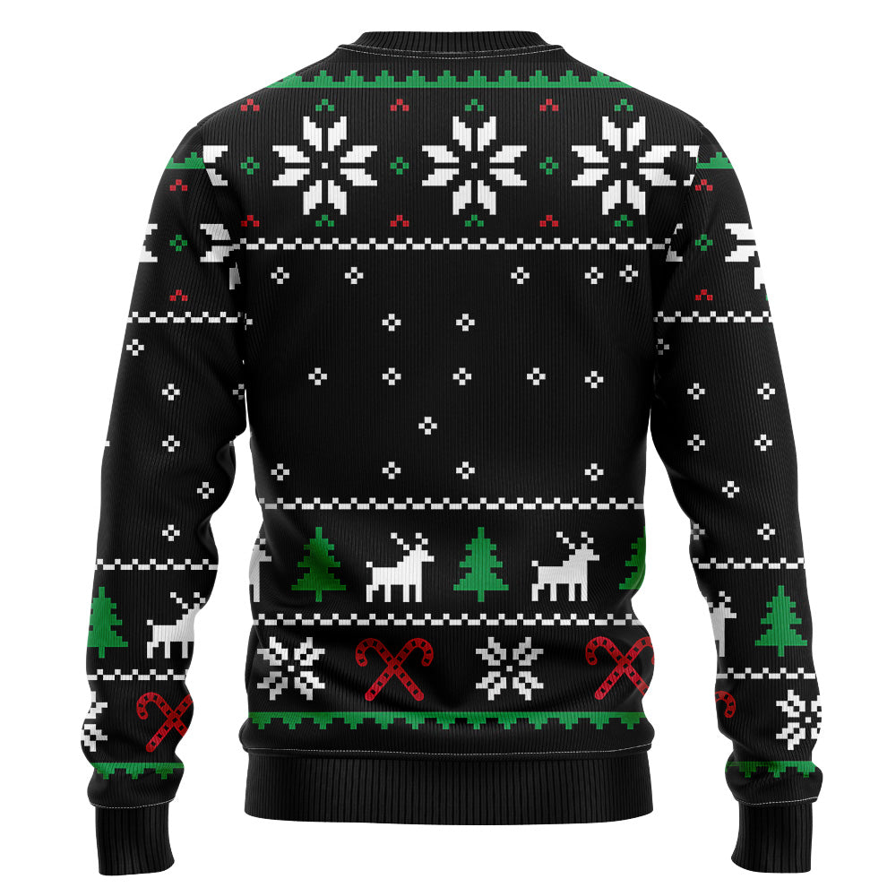 Funny Police Officer Riding T-Rex Ugly Christmas Sweater