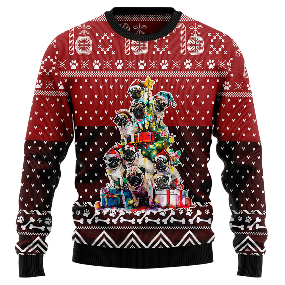 Pug Christmas Tree Ugly Christmas Sweater