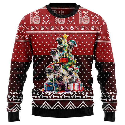 Pug Christmas Tree Ugly Christmas Sweater