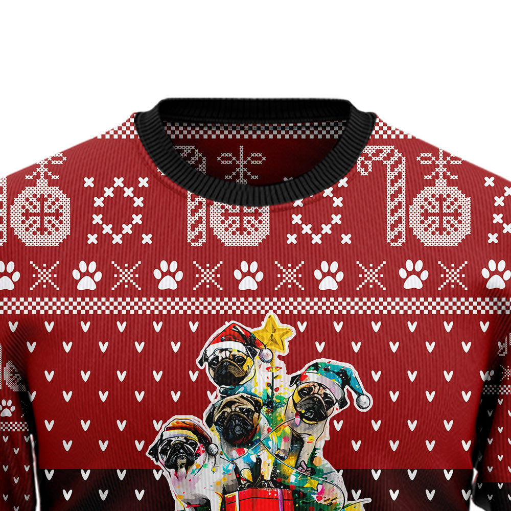 Pug Christmas Tree Ugly Christmas Sweater