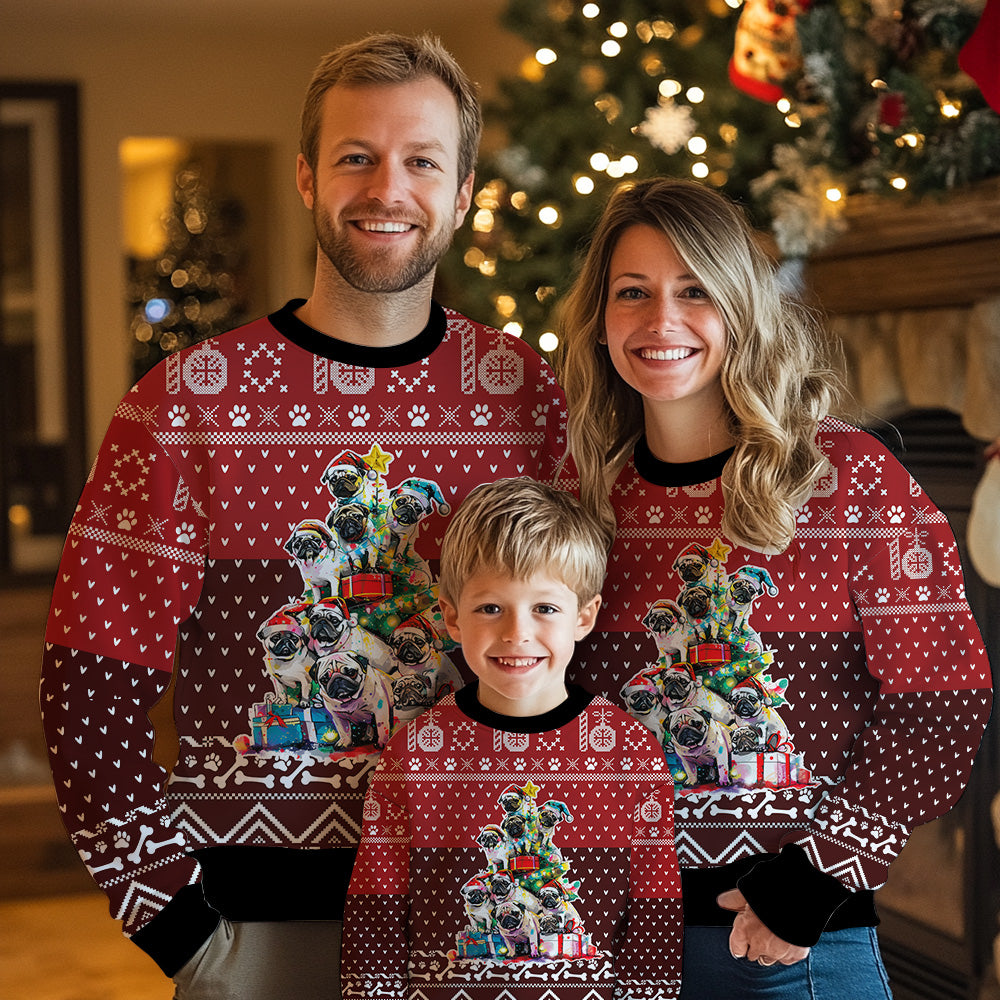 Pug Christmas Tree Ugly Christmas Sweater
