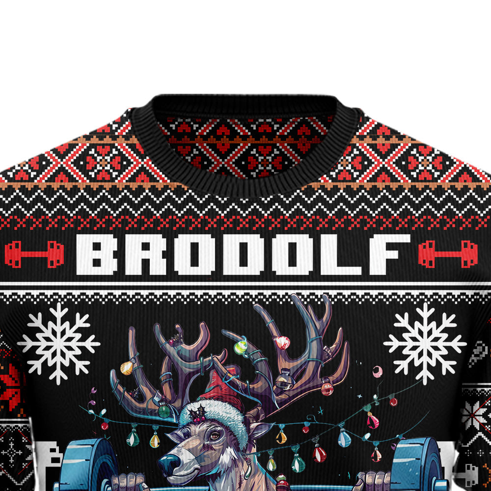 Brodolf The Red Nose Gainzdeer Ugly Christmas Sweater