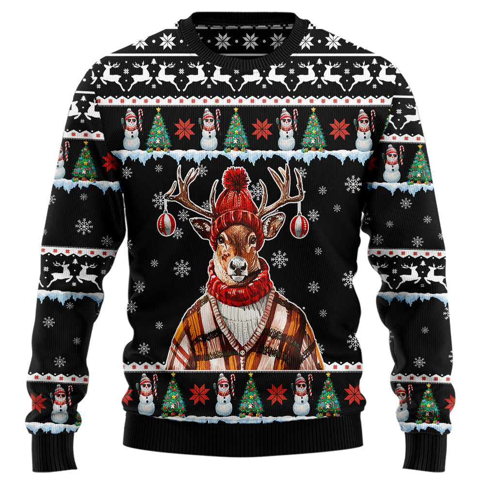 Cozy Reindeer Ugly Christmas Sweater