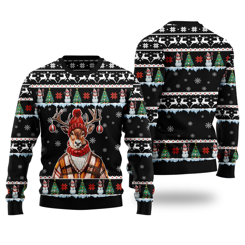 Cozy Reindeer Ugly Christmas Sweater