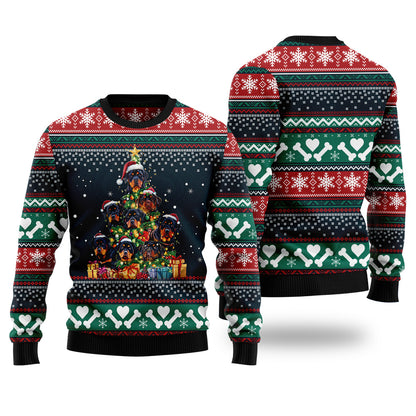 Rottweiler Christmas Tree Ugly Christmas Sweater