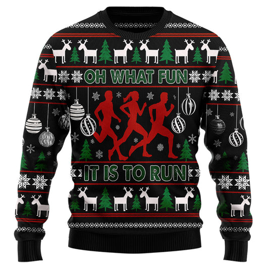 Oh What Fun It Is To Run Ugly Christmas Sweater