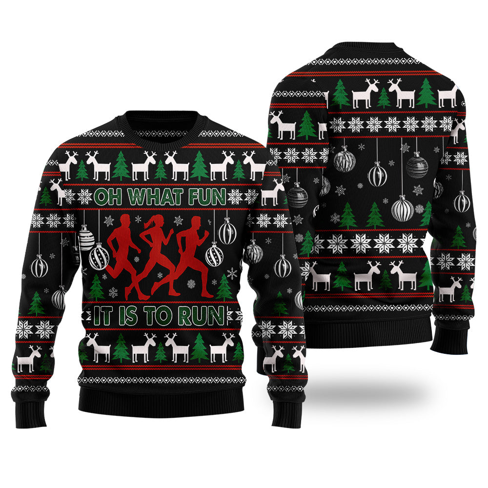 Oh What Fun It Is To Run Ugly Christmas Sweater