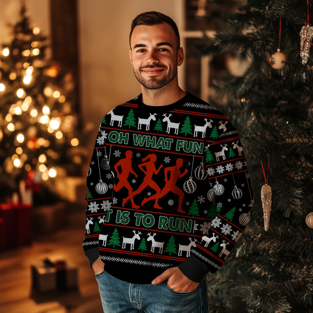 Oh What Fun It Is To Run Ugly Christmas Sweater