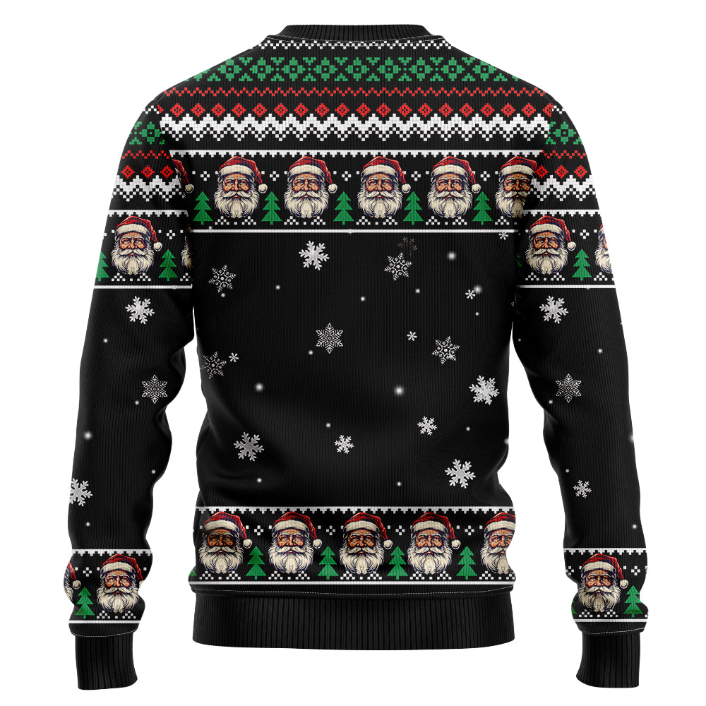 Festive Santa Riding T-Rex Ugly Christmas Sweater
