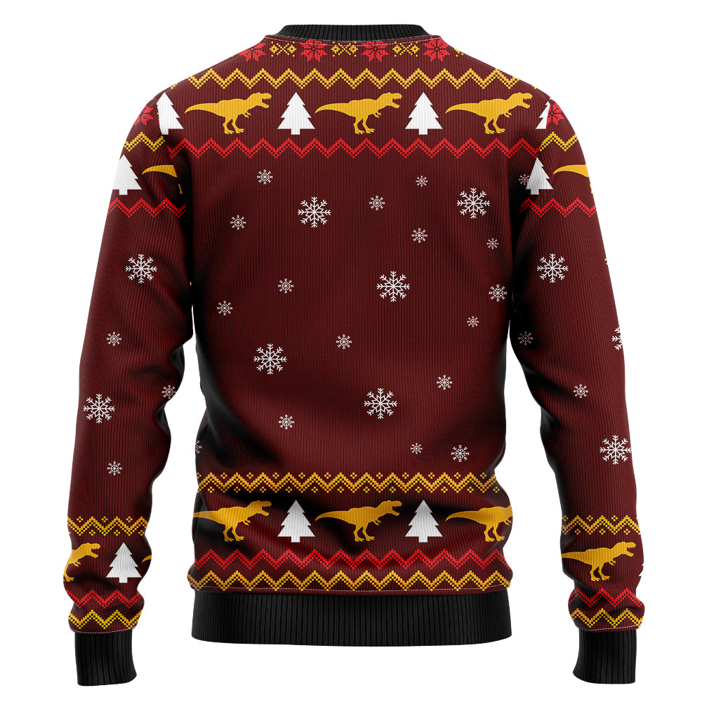 Funny Santa Riding T-Rex Ugly Sweater