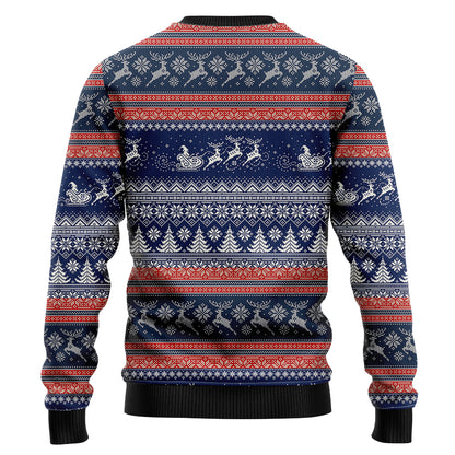 Santa Playing Saxophone Ugly Christmas Sweater