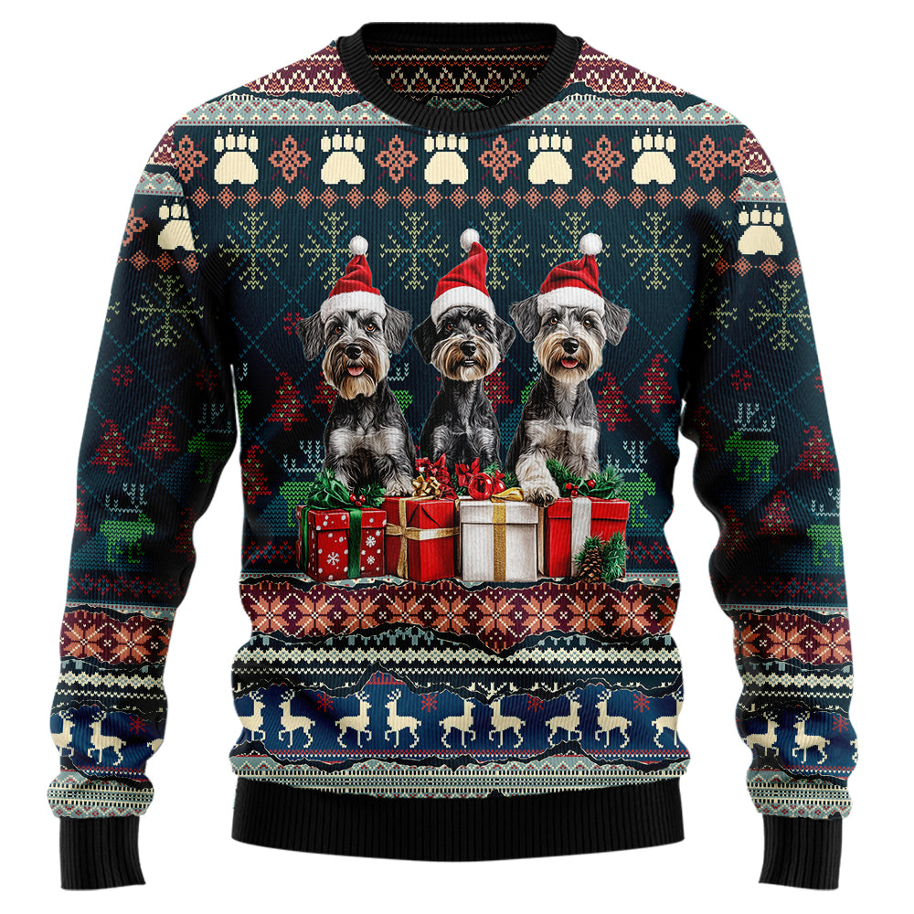 Festive Schnauzer Ugly Christmas Sweater