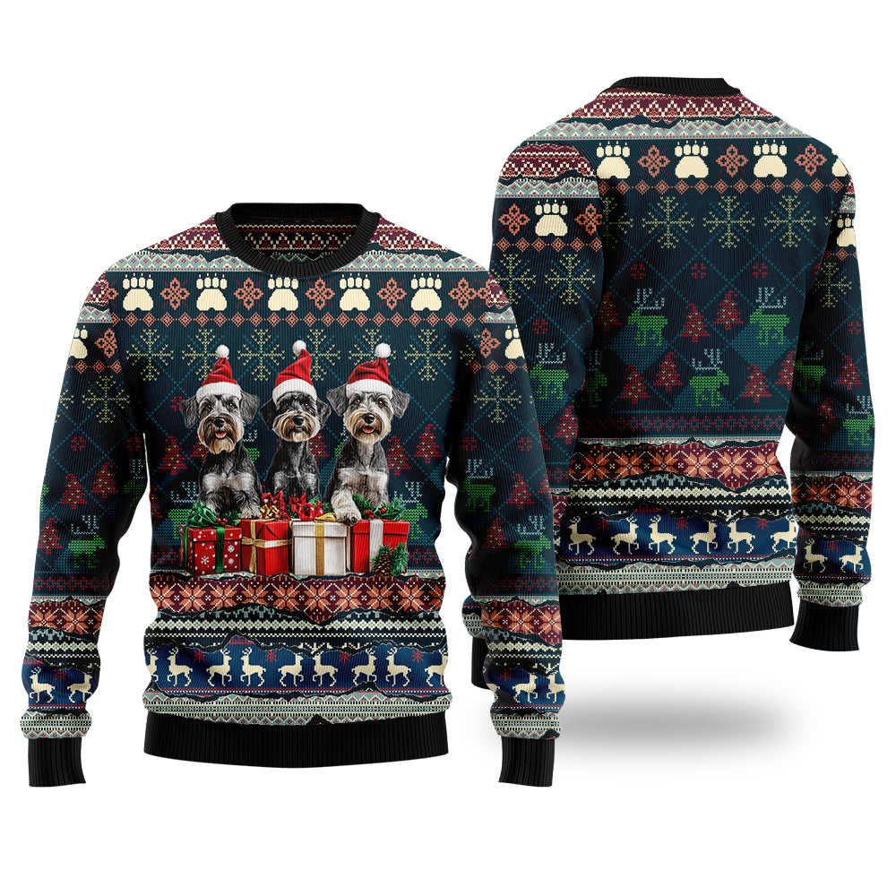 Festive Schnauzer Ugly Christmas Sweater