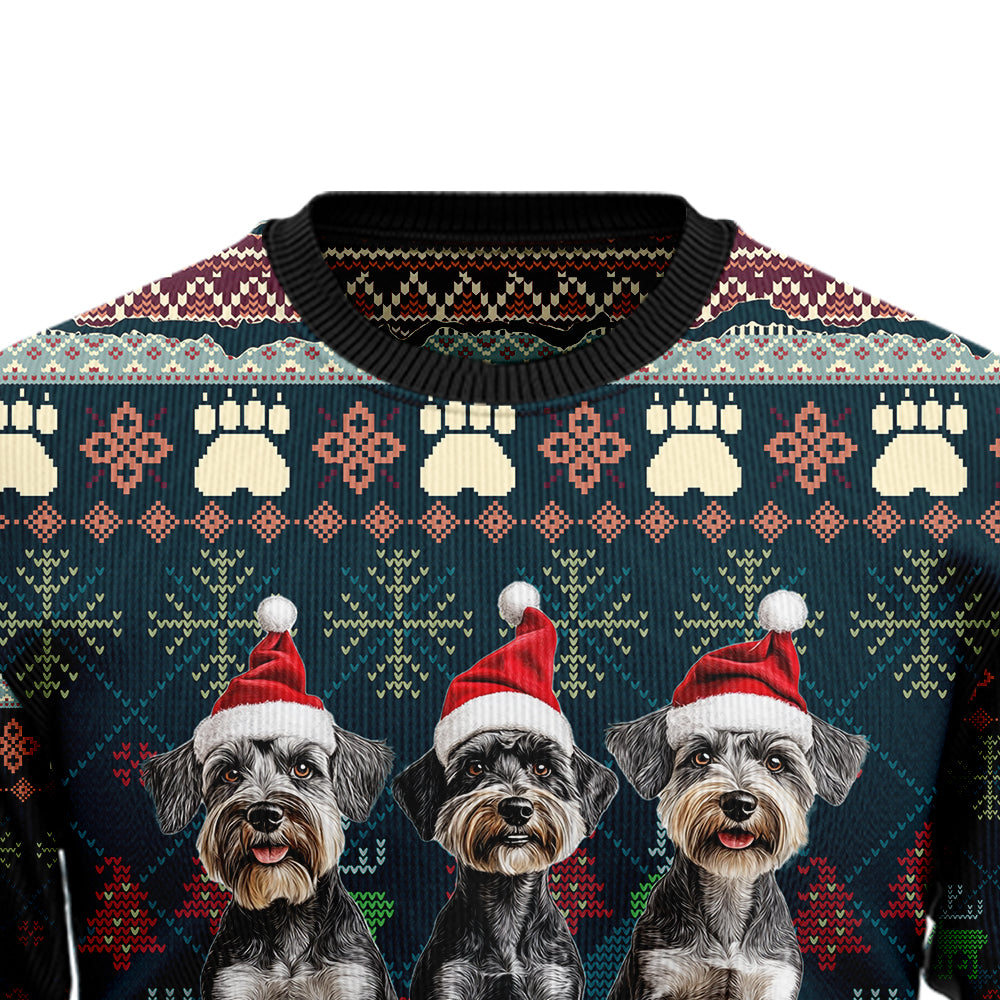 Festive Schnauzer Ugly Christmas Sweater