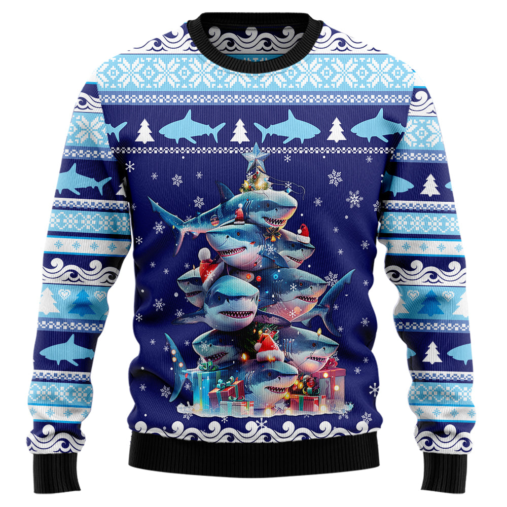 Shark Christmas Tree Ugly Christmas Sweater