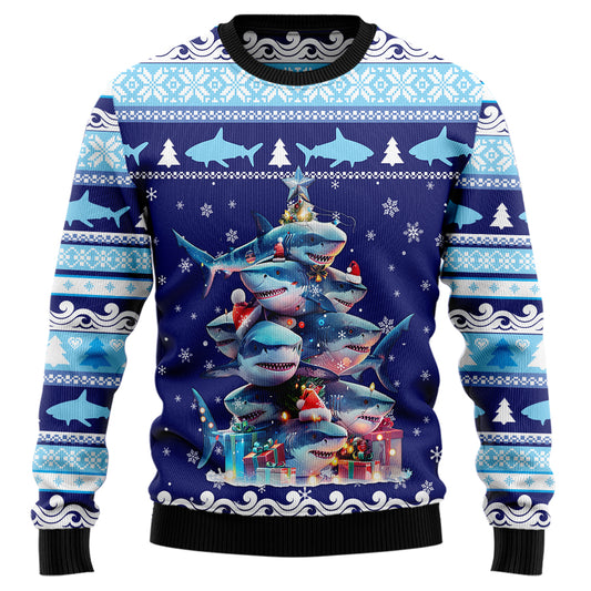 Shark Christmas Tree Ugly Christmas Sweater