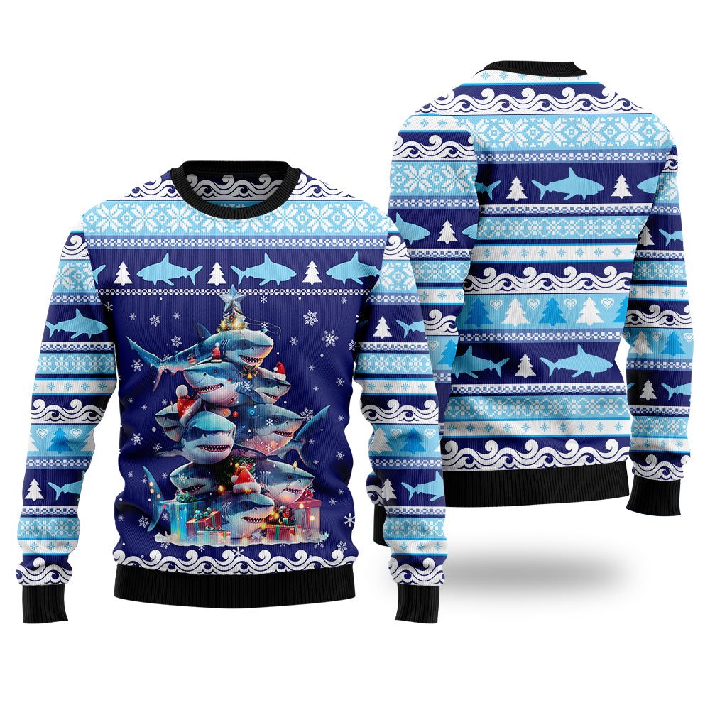 Shark Christmas Tree Ugly Christmas Sweater