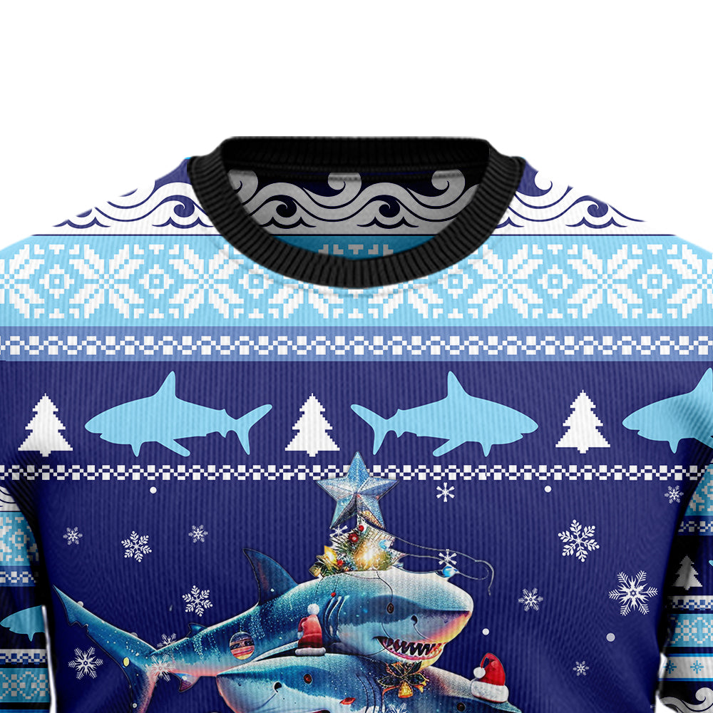 Shark Christmas Tree Ugly Christmas Sweater