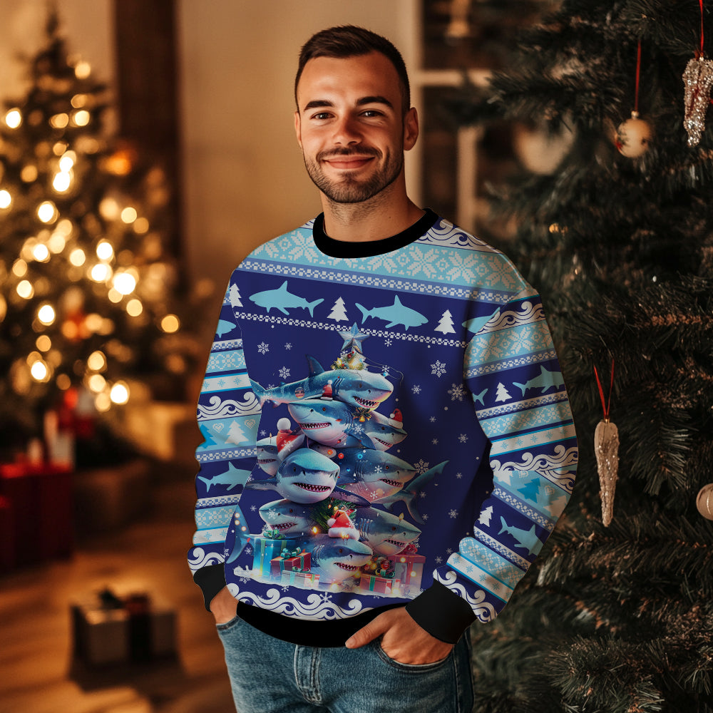 Shark Christmas Tree Ugly Christmas Sweater