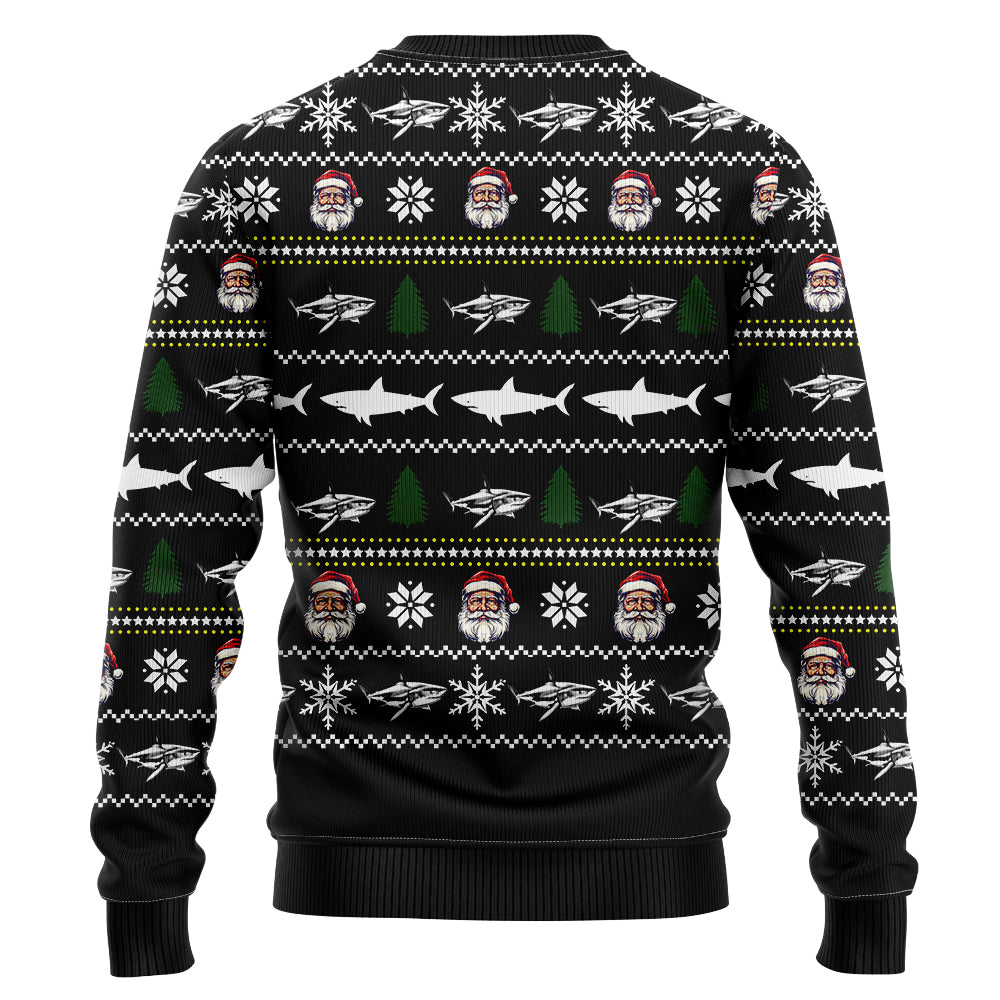 Santa Jaws Is Coming Shark Ugly Christmas Sweater
