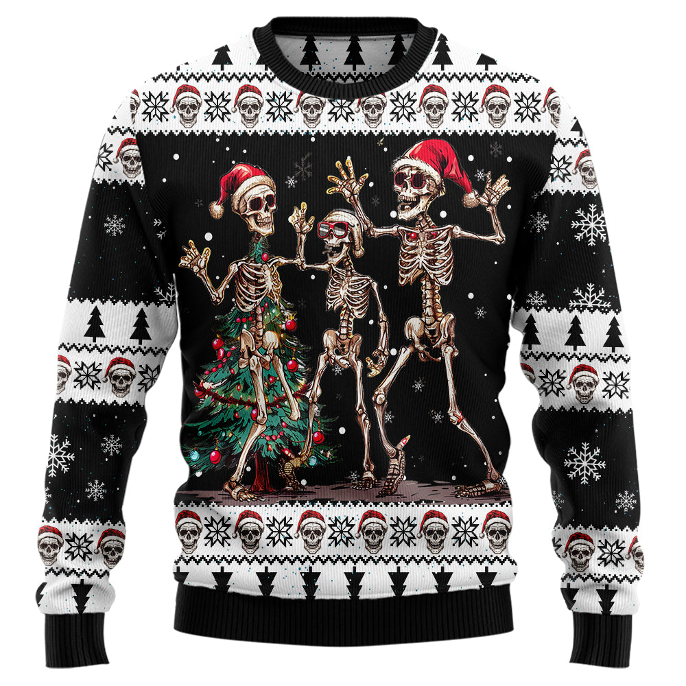 Dancing Skeleton Ugly Christmas Sweater