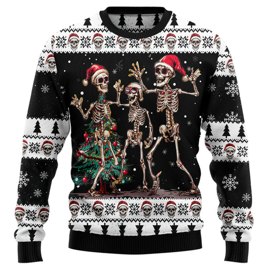 Dancing Skeleton Ugly Christmas Sweater