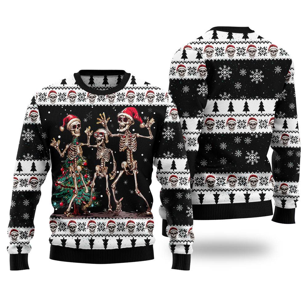 Dancing Skeleton Ugly Christmas Sweater
