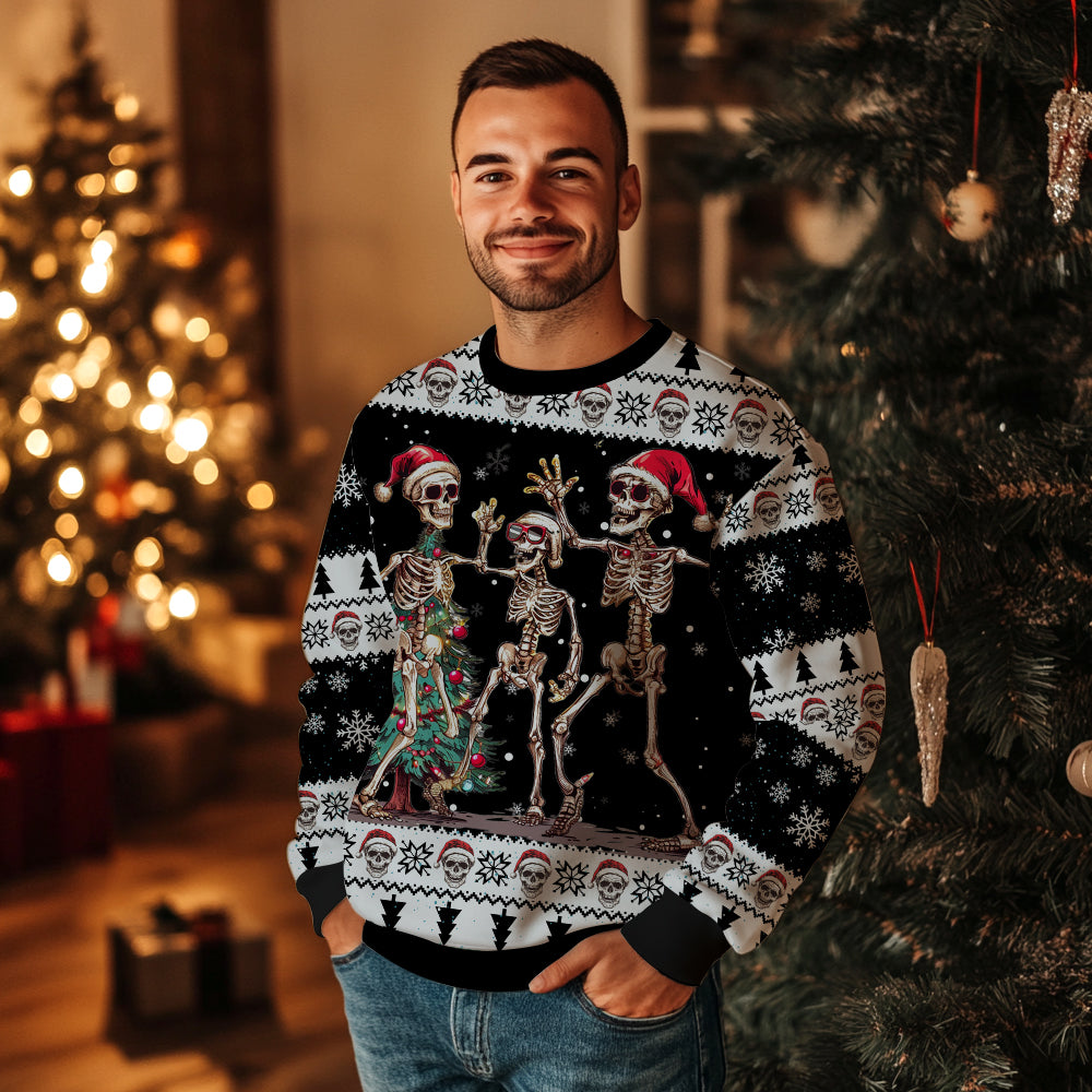 Dancing Skeleton Ugly Christmas Sweater