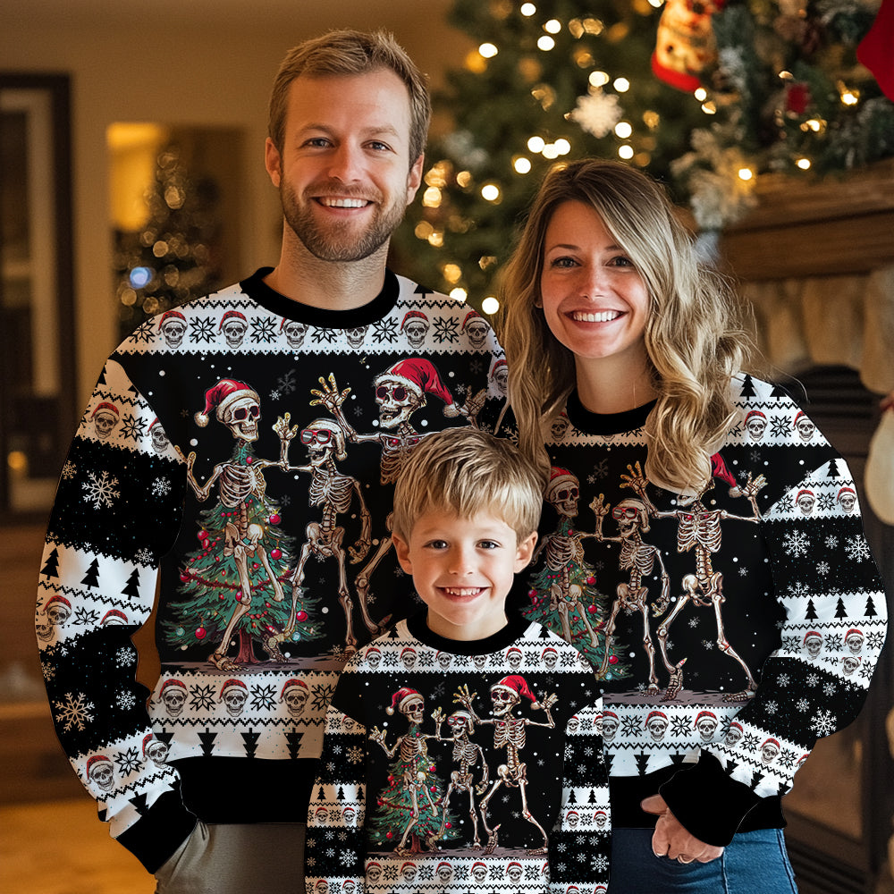 Dancing Skeleton Ugly Christmas Sweater