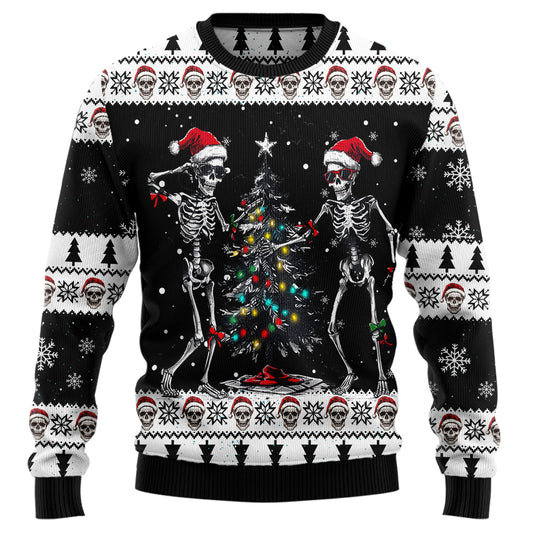 Festive Skeletons Ugly Christmas Sweater