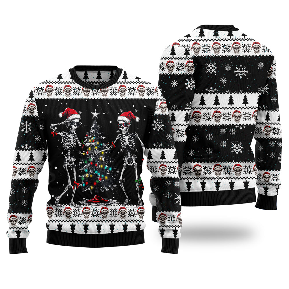 Festive Skeletons Ugly Christmas Sweater