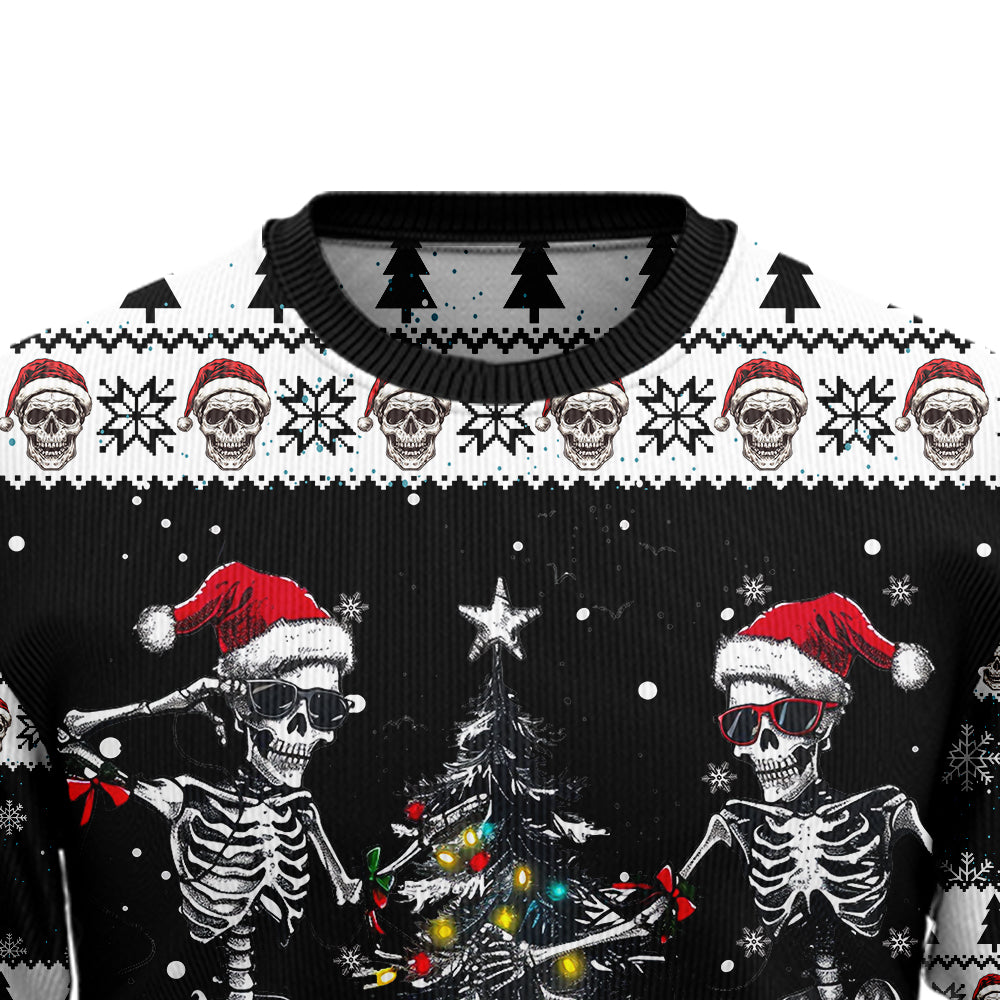 Festive Skeletons Ugly Christmas Sweater