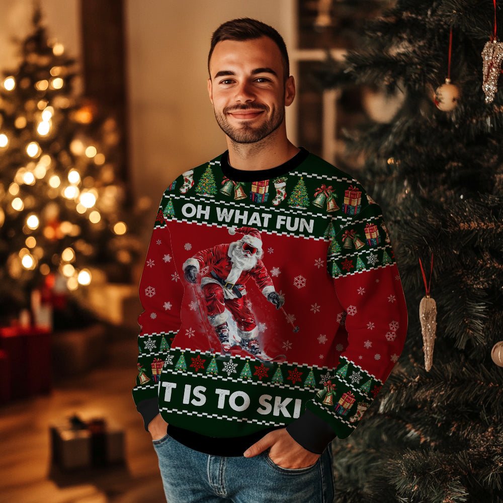 Oh What Fun It Is To Ski Ugly Christmas Sweater