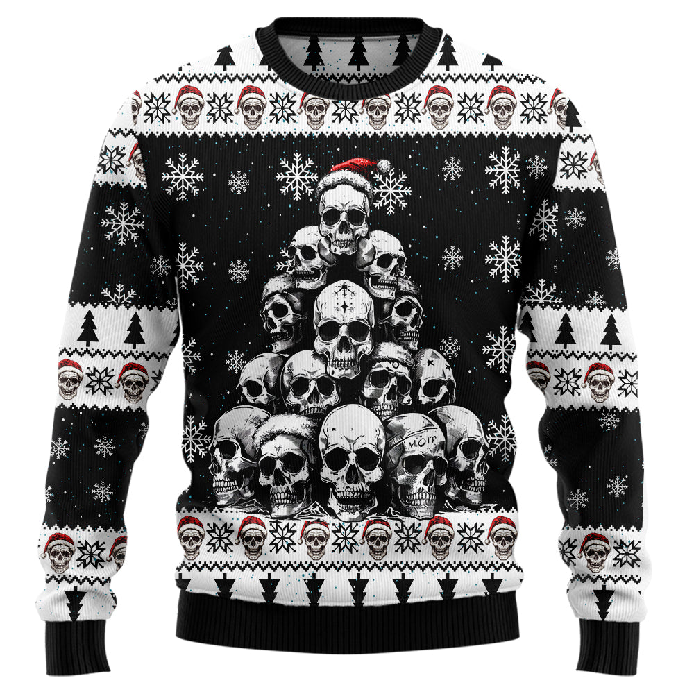 Gothic Skull Christmas Tree Ugly Christmas Sweater