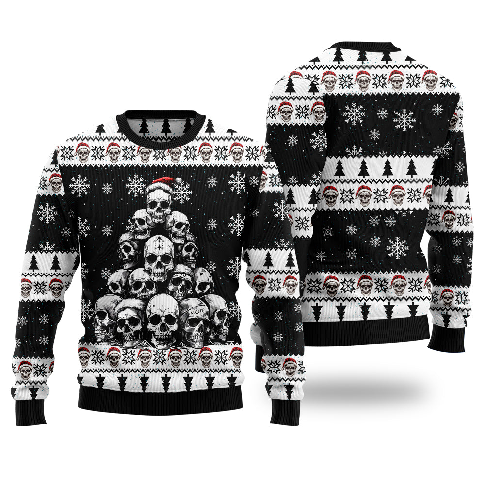 Gothic Skull Christmas Tree Ugly Christmas Sweater