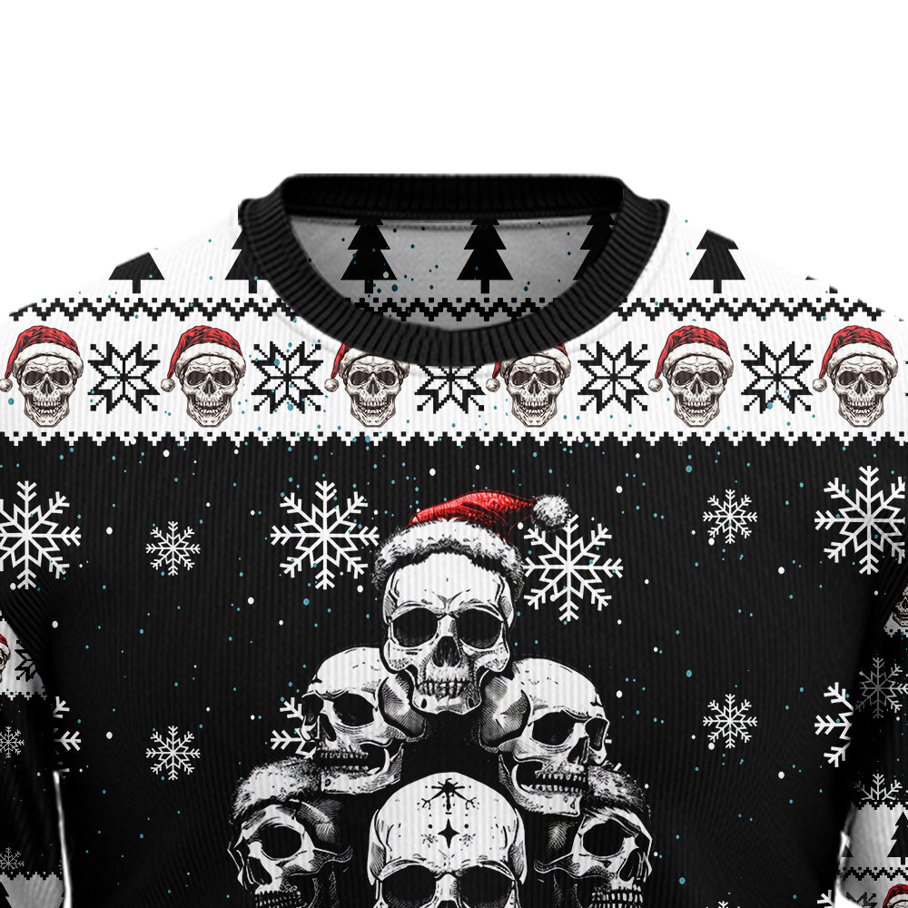 Gothic Skull Christmas Tree Ugly Christmas Sweater