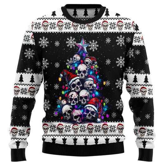 Skull Christmas Tree Ugly Sweater