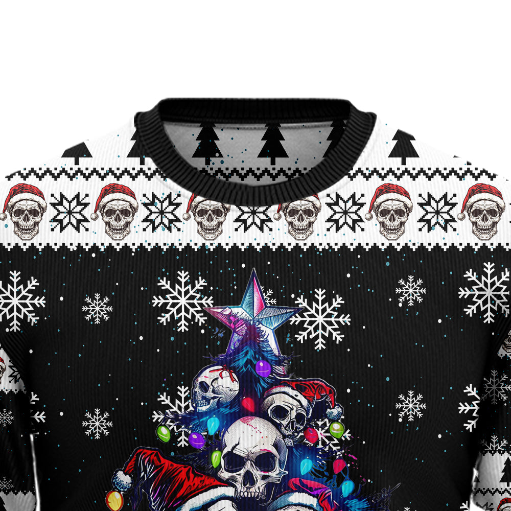 Skull Christmas Tree Ugly Sweater