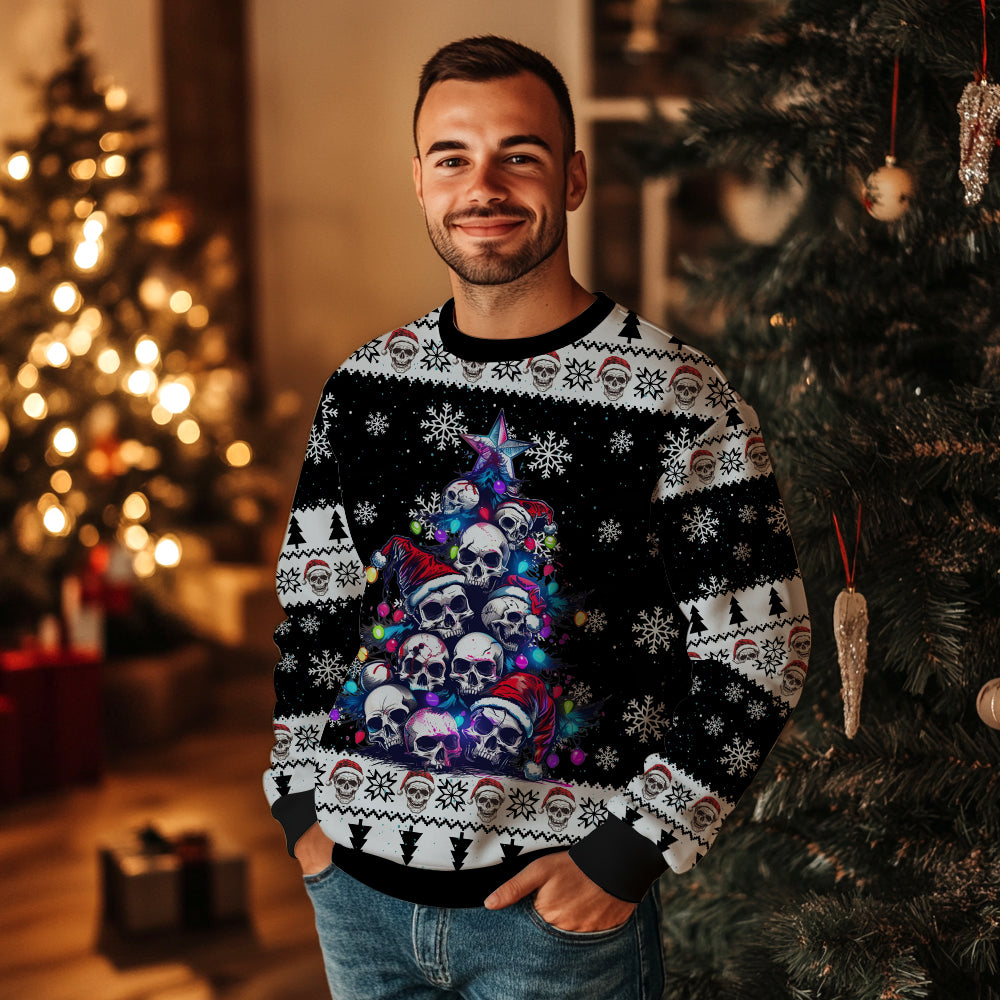 Skull Christmas Tree Ugly Sweater
