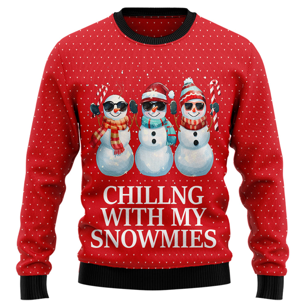 Chilling With My Snowmies Ugly Christmas Sweater