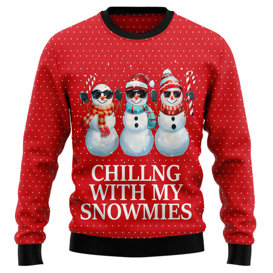 Chilling With My Snowmies Ugly Christmas Sweater