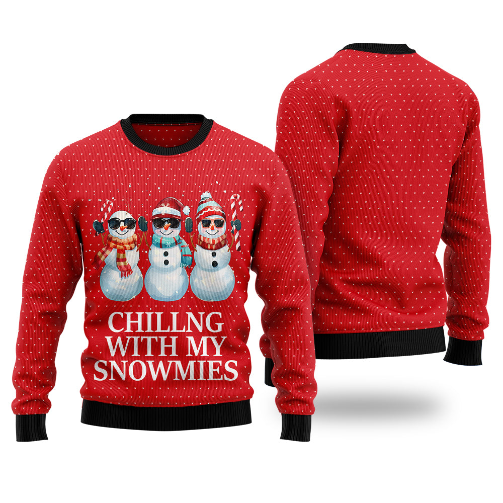 Chilling With My Snowmies Ugly Christmas Sweater