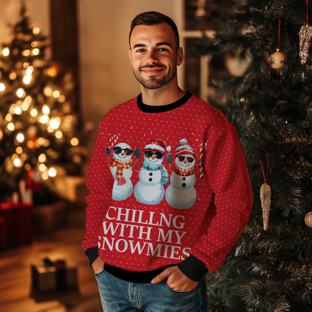 Chilling With My Snowmies Ugly Christmas Sweater