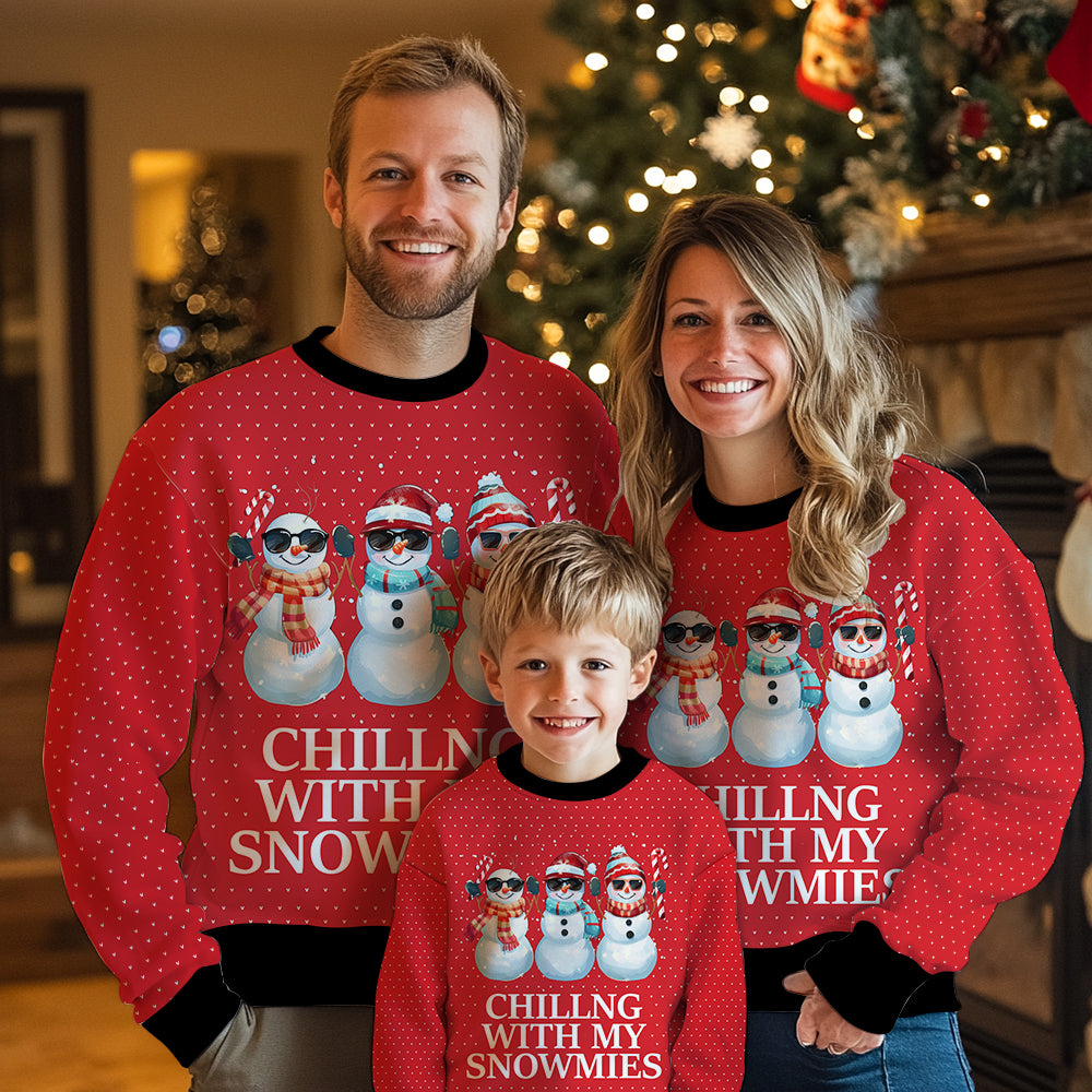 Chilling With My Snowmies Ugly Christmas Sweater