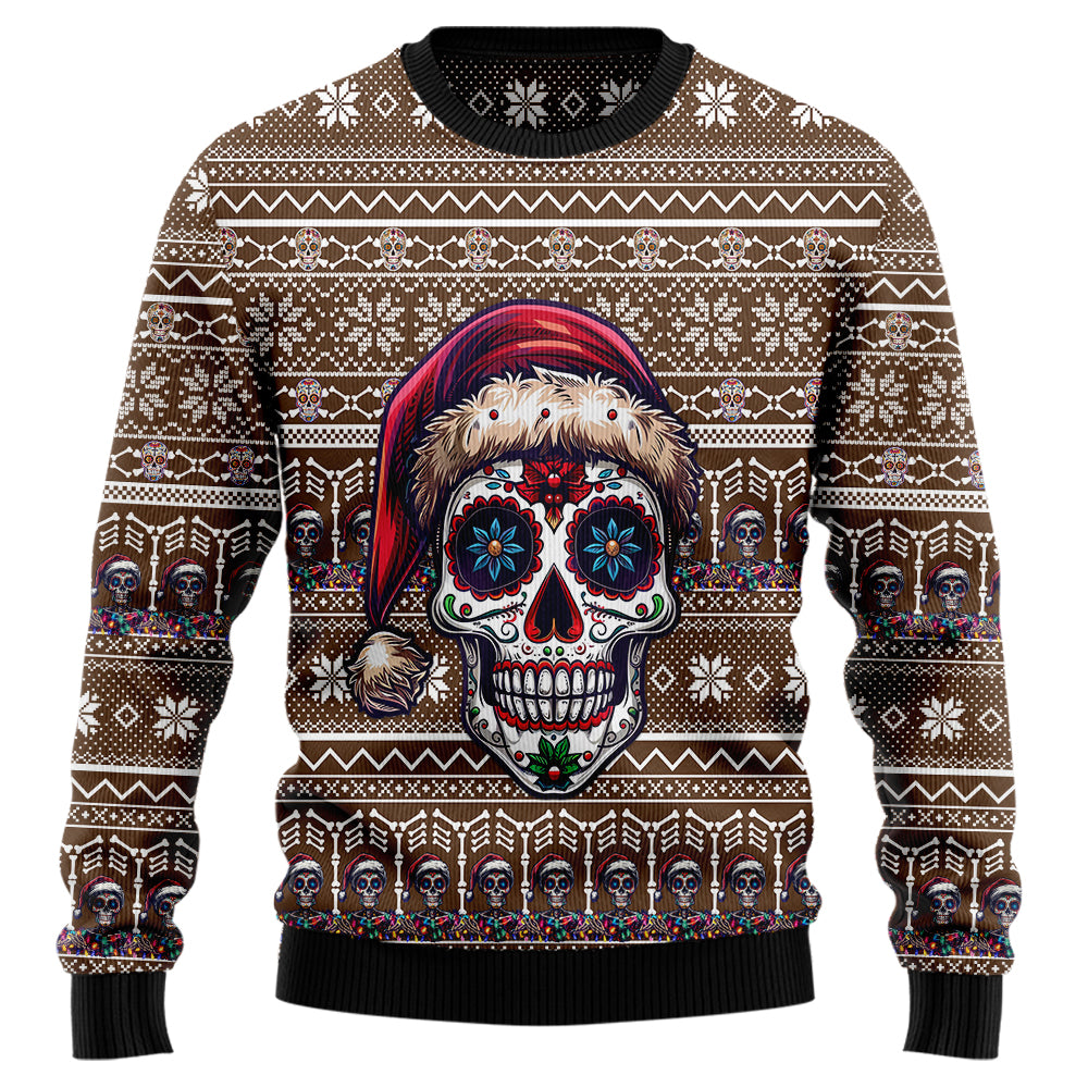 Santa Sugar Skull Ugly Christmas Sweater
