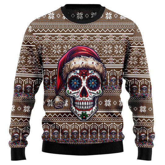 Santa Sugar Skull Ugly Christmas Sweater
