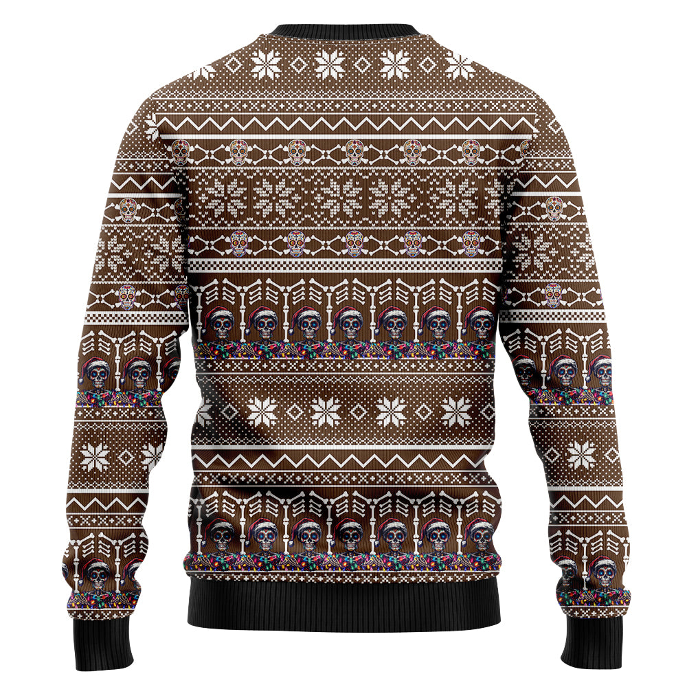 Santa Sugar Skull Ugly Christmas Sweater